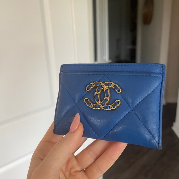Chanel 19 wallet card holder blue - Picture 7 of 8